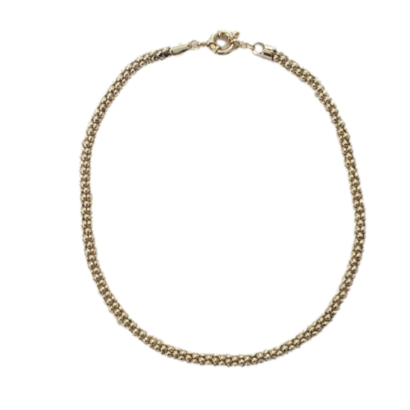 18K Gold Plated Puff Popcorn Chain Necklace - Picture 3 of 7
